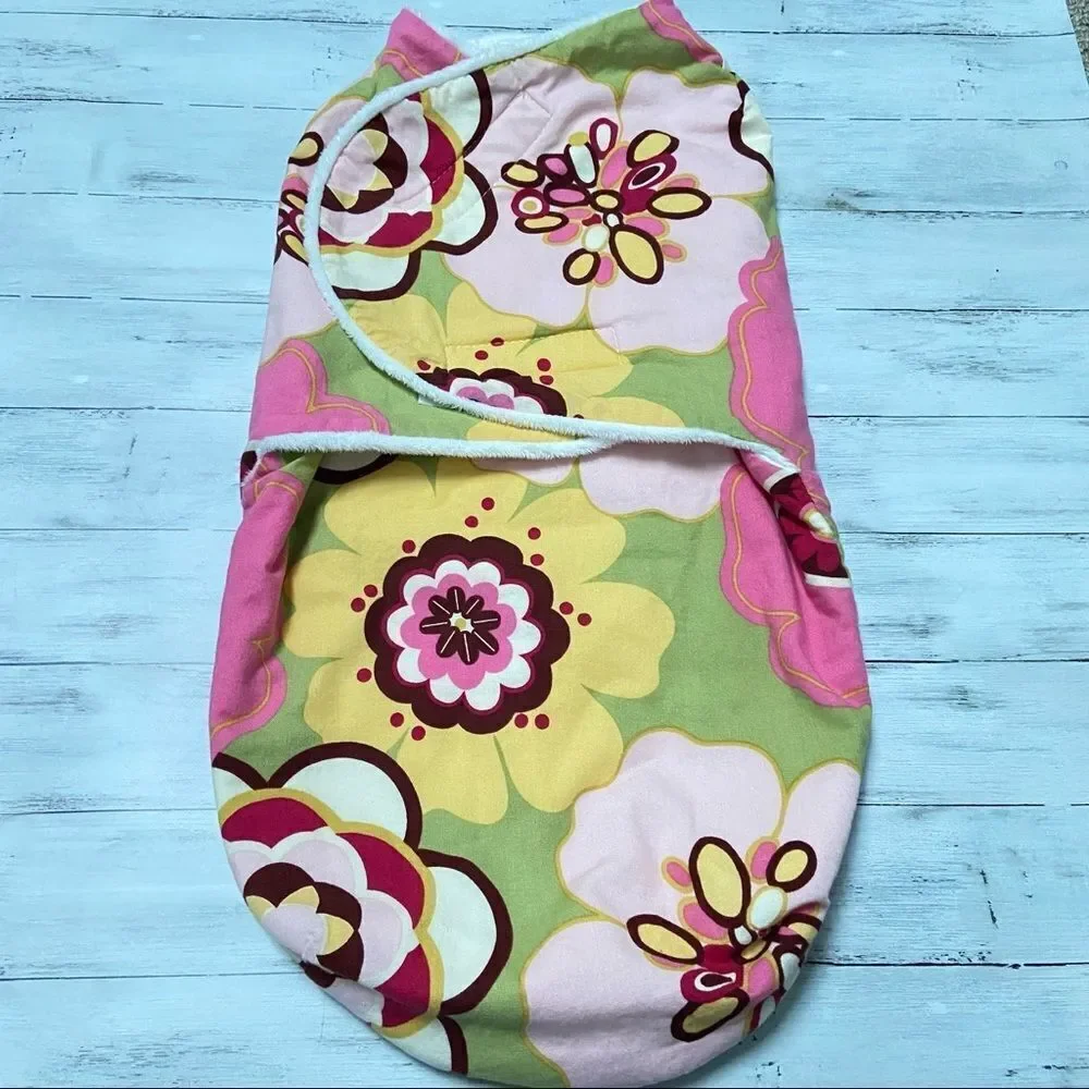 Bonkie for Baby Girl Floral Fleece Lined Swaddle Sleepsack - 0-3